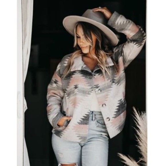 Last S New Soft Bohemian Comfy Aztec Southwest Pattern lightweight Jacket - Picture 4 of 10